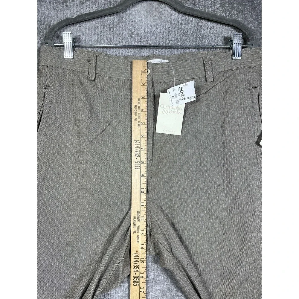 Christopher & Banks Comfort Stretch Easy Fit Striped Dress Pants Womens Size 14